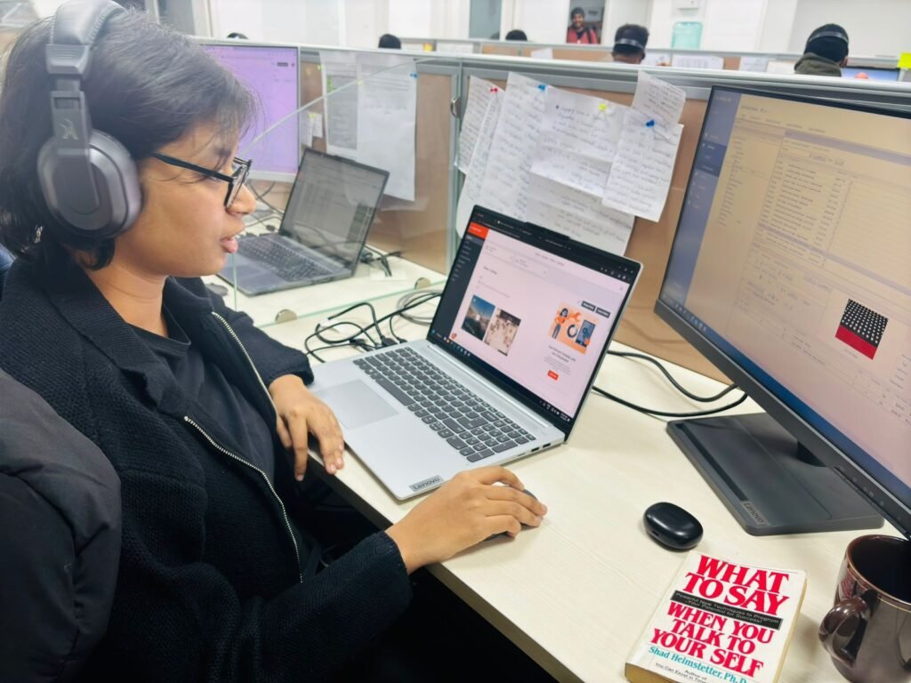 Anita working from office